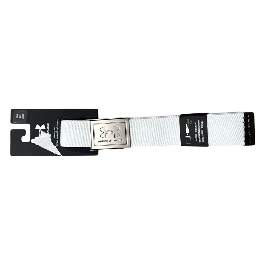 Under Armour Webbing‎ Belt, White, Men's OSFM – NWT